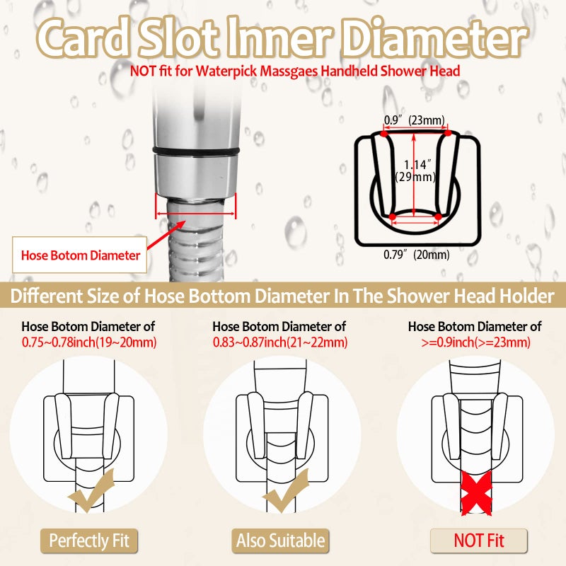 YDmeet Shower Head Holder Handheld Shower Wand Holder Adjustable Shower Head Bracket Shower Wall Mount Holder, Polished Brass/Gold Finish, Drill Free Glue Installation - Image 5